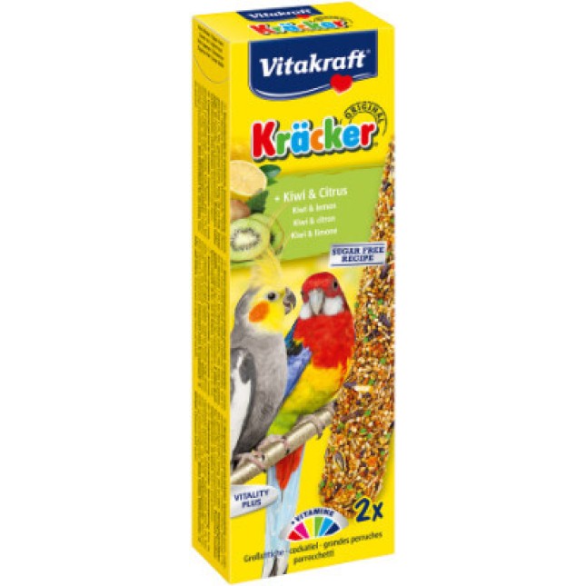 Vitakraft kracker για μεσ.παπαγάλους με ακτινίδιο&λεμόνι 2τεμ