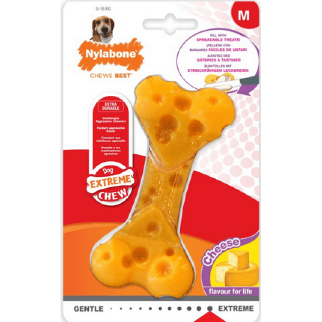 Nylabone κόκκαλο για δυνατούς μασητές cheese bone Nylabone κόκκαλο για δυνατούς μασητές cheese bone
