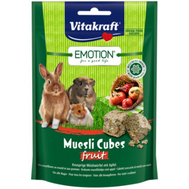 Vitakraft emotion σνακ για τρωκτικά muesli fruit 80gr