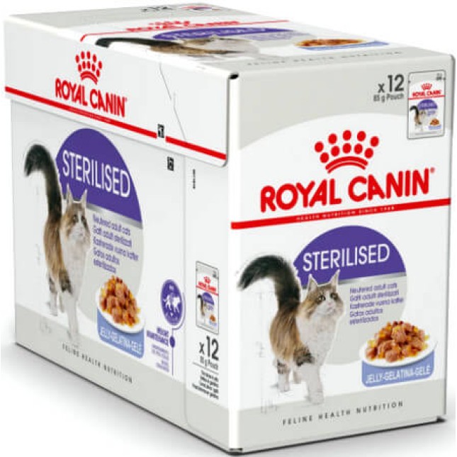 Royal Canin Feline Υγιεινή διατροφή Wet sterilised jelly για ενήλικες στειρωμένες γάτες