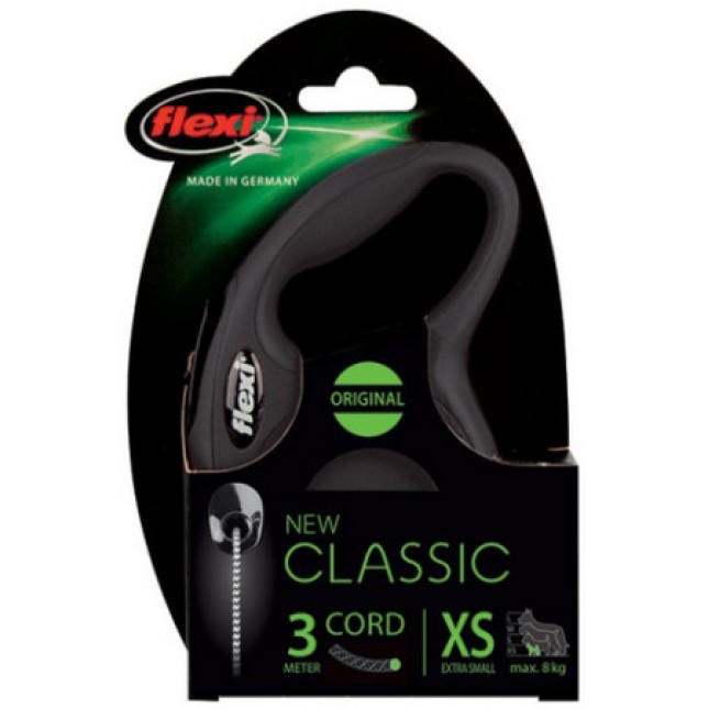 Flexi αυτόματος οδηγός New Classic Cord XS για σκυλιά ως 8 κιλά και μήκους 3 μέτρα