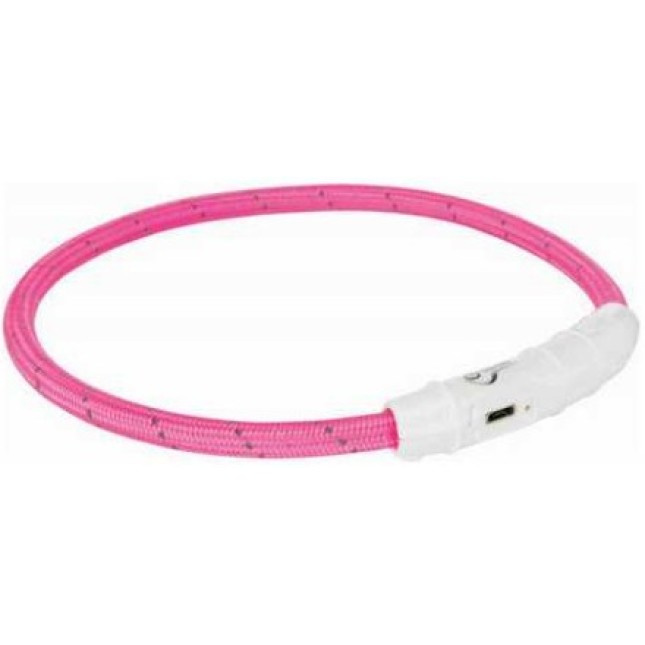 Trixie φακός δακτύλιος usb φωτεινό περιλαίμιο για βραδινούς περιπάτους ροζ Trixie φακός δακτύλιος usb φωτεινό περιλαίμιο για βραδινούς περιπάτους ροζ