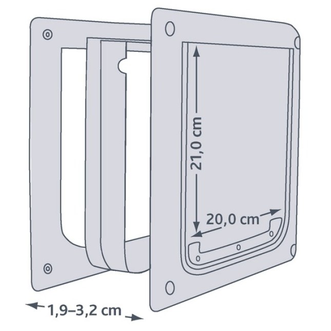 Trixie πόρτα σκύλων 2-way xs-s 25x29cm άσπρη