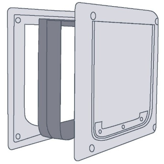 Trixie πόρτα σκύλων 2-way xs-s 25x29cm άσπρη και επιμήκυνση