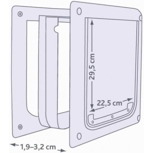 Trixie πόρτα σκύλων 2-way s-m 30x36cm άσπρη Trixie πόρτα σκύλων 2-way s-m 30x36cm άσπρη