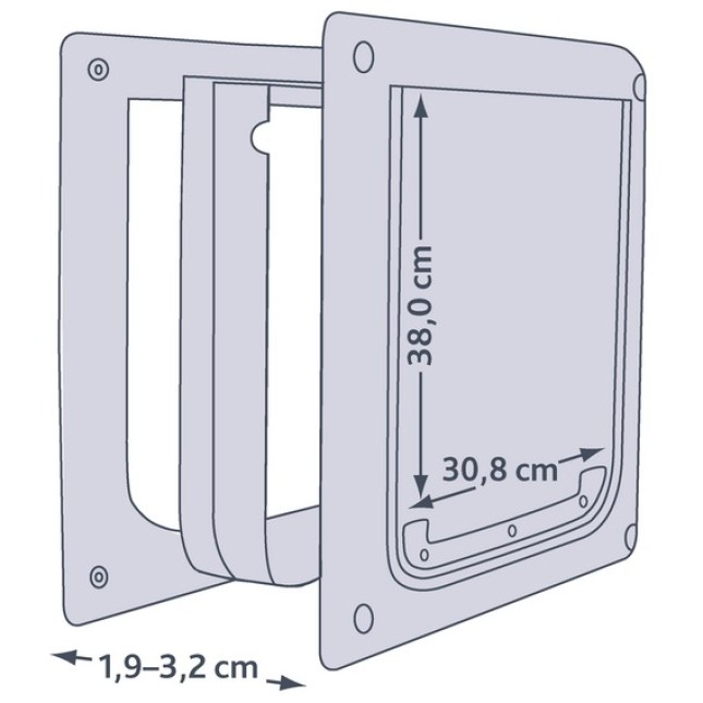 Trixie πόρτα σκύλων 2-way m-xl 39x45cm aάσπρη Trixie πόρτα σκύλων 2-way m-xl 39x45cm aάσπρη