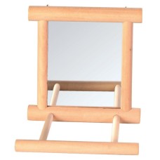 trixie καθρέπτης με ξύλινο περιγραμ. & 2 καλάμια 9x9cm