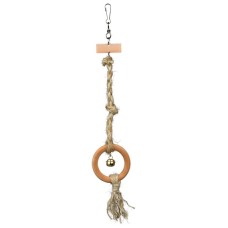 trixie παιχνίδι ξύλινο σε σχοινί κρίκος/κουδ 41cm trixie παιχνίδι ξύλινο σε σχοινί κρίκος/κουδ 41cm