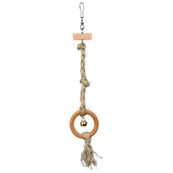trixie παιχνίδι ξύλινο σε σχοινί κρίκος/κουδ 41cm trixie παιχνίδι ξύλινο σε σχοινί κρίκος/κουδ 41cm