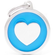 Myfamily Ταυτότητα Classic Κύκλος με Καρδιά Γαλάζια Large