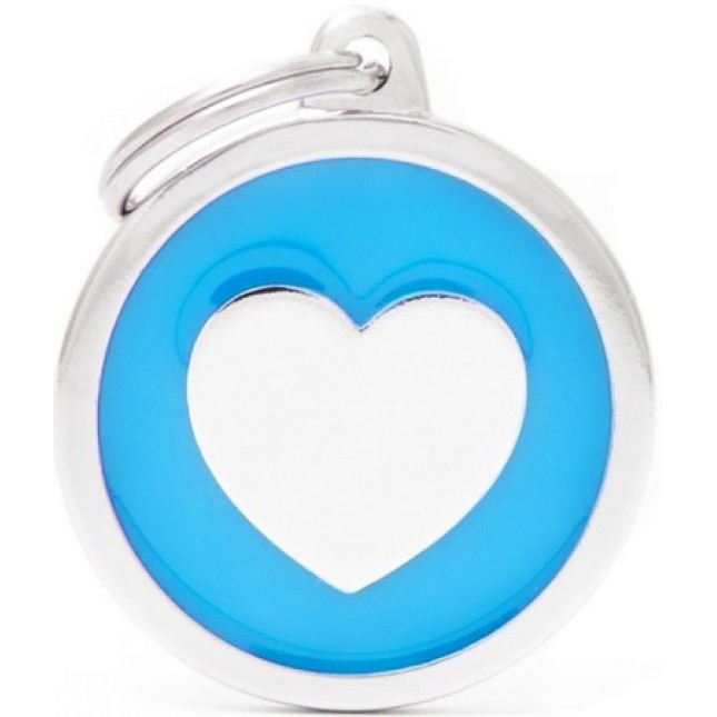 Myfamily Ταυτότητα Classic Κύκλος με Καρδιά Γαλάζια Large