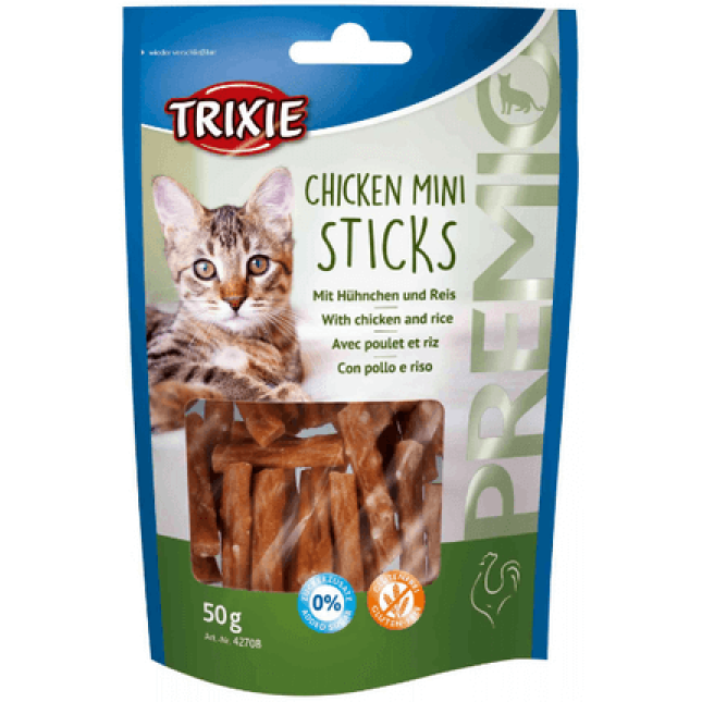 Trixie λιχουδιά premio mini sticks κοτοπ/ρύζι για γάτες 50g Trixie λιχουδιά premio mini sticks κοτοπ/ρύζι για γάτες 50g