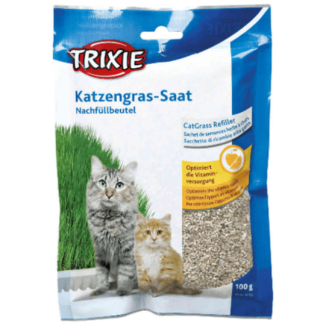 Trixie χόρτο γατών οργανικό 100gr ανταλ/κο για πιάτο με γρασίδι για γάτες