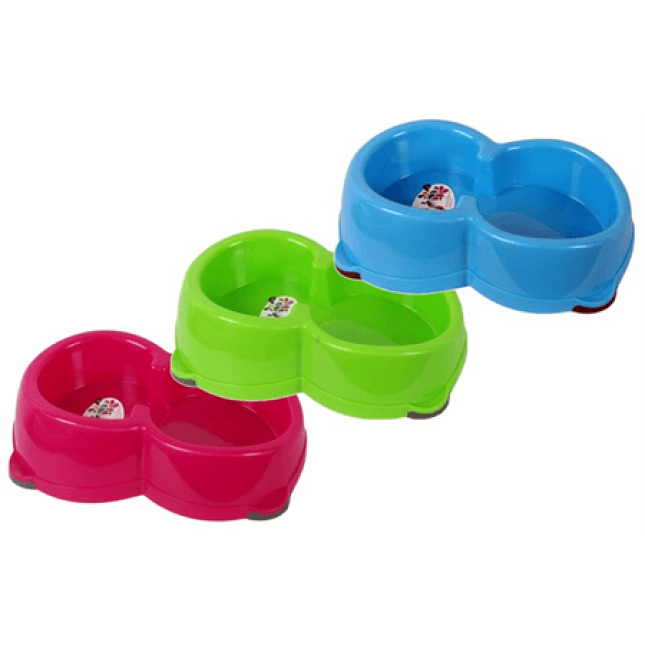 Pet Brands colours of διπλό μπολάκι φαγητού 350ml 13,5 x 6 x 25cm