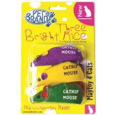 Pet Brands three bright ποντίκια για παιχνίδι για την γάτα σας 4 x 3 x 9cm