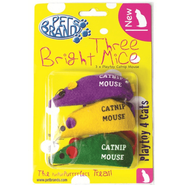 Pet Brands three bright ποντίκια για παιχνίδι για την γάτα σας 4 x 3 x 9cm Pet Brands three bright ποντίκια για παιχνίδι για την γάτα σας 4 x 3 x 9cm