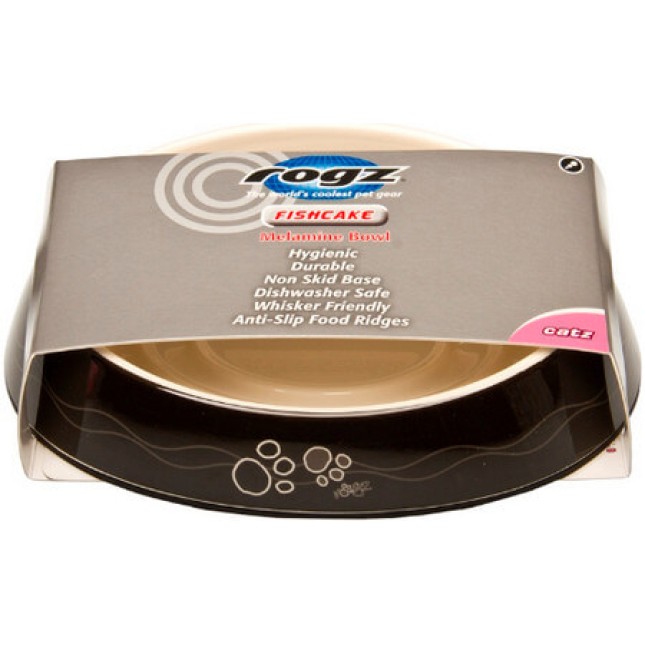 Rogz catz μπολ γάτας Fishcake bowlz μαύρο paws small 200ml