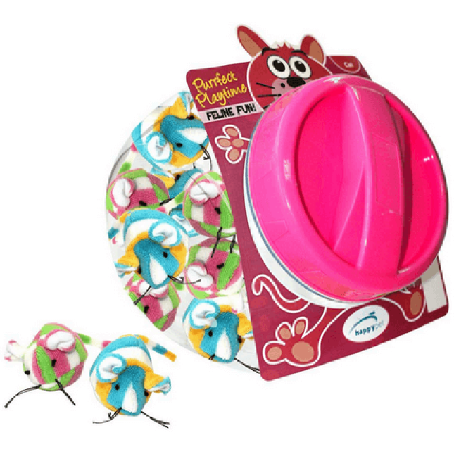 Happypet Candy stripe mice toy jar,παιχνίδι πάνινο ποντικάκι Happypet Candy stripe mice toy jar,παιχνίδι πάνινο ποντικάκι