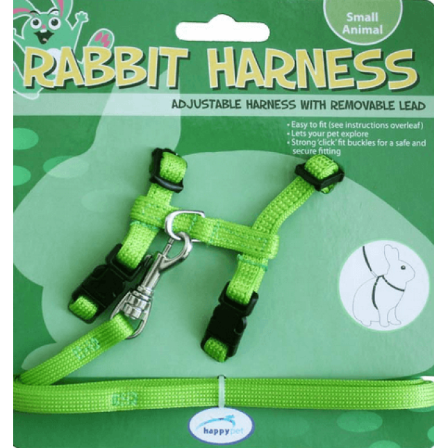 Happypet rabbit harness & lead set πράσινο,σαμαράκι για τρωκτικά