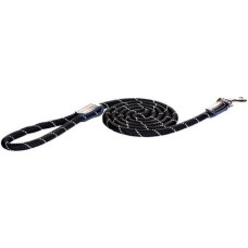 Rogz dogz οδηγός σκύλου rope long fixed lead μαύρο με ανακλαστικές ραφές με μια άνετη στρογγυλή λαβή