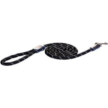 Rogz dogz οδηγός σκύλου rope long fixed lead μαύρο με ανακλαστικές ραφές με μια άνετη στρογγυλή λαβή Rogz dogz οδηγός σκύλου rope long fixed lead μαύρο με ανακλαστικές ραφές με μια άνετη στρογγυλή λαβή