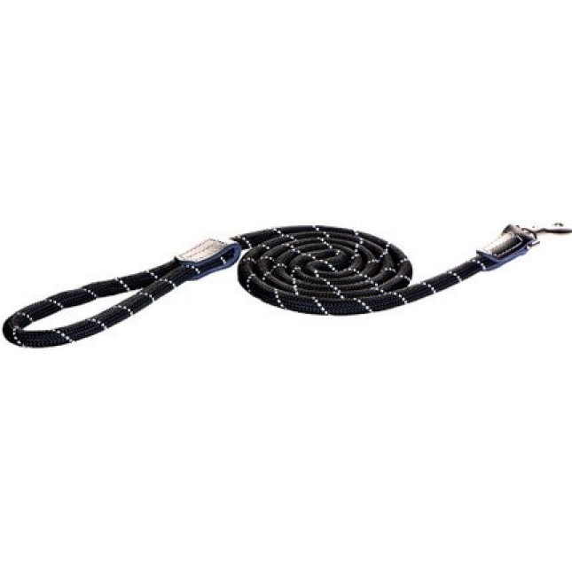 Rogz dogz οδηγός σκύλου rope long fixed lead μαύρο με ανακλαστικές ραφές με μια άνετη στρογγυλή λαβή Rogz dogz οδηγός σκύλου rope long fixed lead μαύρο με ανακλαστικές ραφές με μια άνετη στρογγυλή λαβή