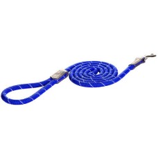 Rogz dogz οδηγός σκύλου rope long fixed lead μπλε με ανακλαστικές ραφές με μια άνετη στρογγυλή λαβή