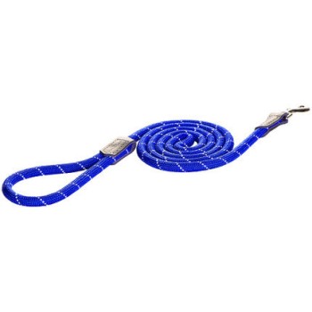 Rogz dogz οδηγός σκύλου rope long fixed lead μπλε με ανακλαστικές ραφές με μια άνετη στρογγυλή λαβή Rogz dogz οδηγός σκύλου rope long fixed lead μπλε με ανακλαστικές ραφές με μια άνετη στρογγυλή λαβή