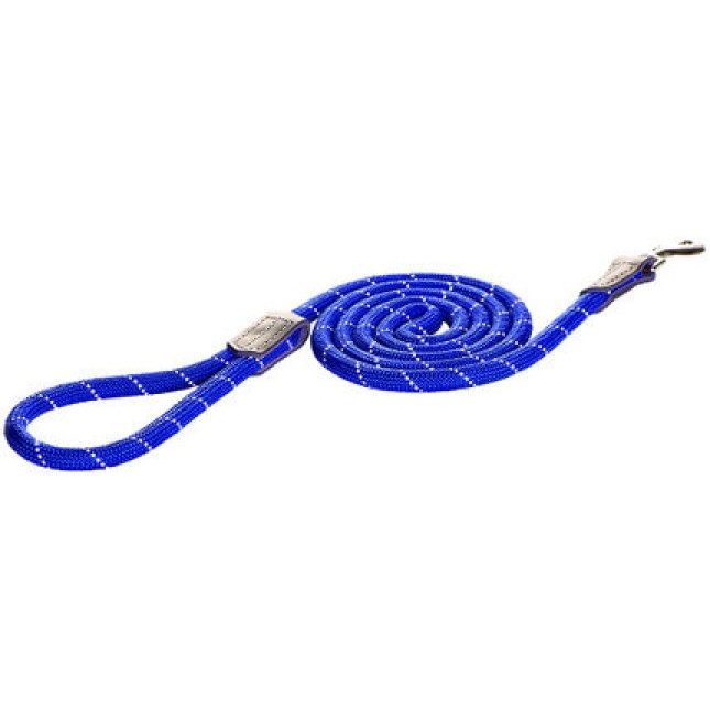 Rogz dogz οδηγός σκύλου rope long fixed lead μπλε με ανακλαστικές ραφές με μια άνετη στρογγυλή λαβή Rogz dogz οδηγός σκύλου rope long fixed lead μπλε με ανακλαστικές ραφές με μια άνετη στρογγυλή λαβή