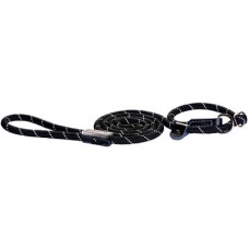 Rogz dogz οδηγός-πνίχτης rope moxon lead μαύρο με ανακλαστικές ραφές με μια άνετη στρογγυλή λαβή