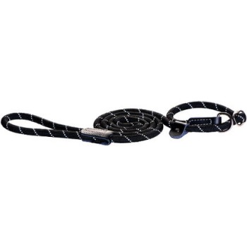 Rogz dogz οδηγός-πνίχτης rope moxon lead μαύρο με ανακλαστικές ραφές με μια άνετη στρογγυλή λαβή Rogz dogz οδηγός-πνίχτης rope moxon lead μαύρο με ανακλαστικές ραφές με μια άνετη στρογγυλή λαβή