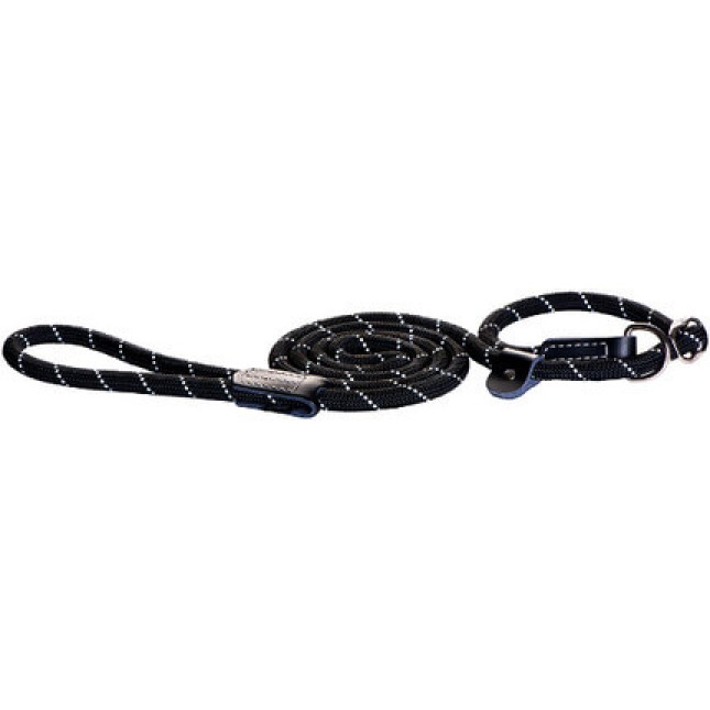 Rogz dogz οδηγός-πνίχτης rope moxon lead μαύρο με ανακλαστικές ραφές με μια άνετη στρογγυλή λαβή Rogz dogz οδηγός-πνίχτης rope moxon lead μαύρο με ανακλαστικές ραφές με μια άνετη στρογγυλή λαβή