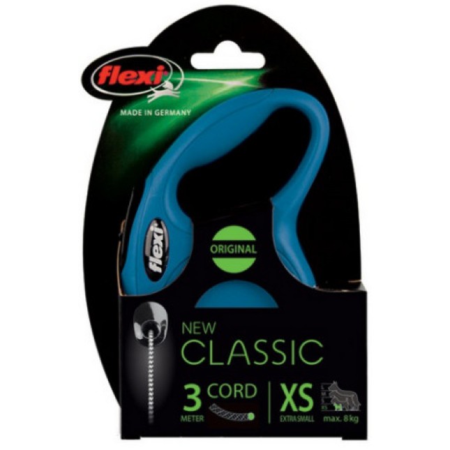 Flexi αυτόματος οδηγός New Classic Cord XS για σκυλιά ως 8 κιλά και μήκους 3 μέτρα