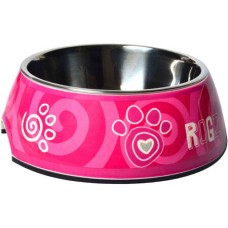 Rogz Μπωλ σκύλου Bubble Pink Paws με ανοξείδωτο αποσπώμενο μπωλάκι για αυστηρές συνθήκες υγιεινής