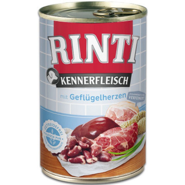 Finnern Rinti Kennerfleisch τροφή σκύλου καρδιές πουλερικών 400g Finnern Rinti Kennerfleisch τροφή σκύλου καρδιές πουλερικών 400g