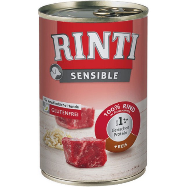 Finnern Rinti Sensible χωρίς γλουτένη βοδινό & ρύζι κονσέρβα 400gr Finnern Rinti Sensible χωρίς γλουτένη βοδινό & ρύζι κονσέρβα 400gr