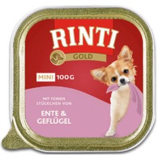 Finnern Rinti Gold πλήρης τροφή για ενήλικους σκύλους μικρόσωμων φυλών με πάπια & πουλερικά 100gr