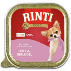 Finnern Rinti Gold πλήρης τροφή για ενήλικους σκύλους μικρόσωμων φυλών με πάπια & πουλερικά 100gr Finnern Rinti Gold πλήρης τροφή για ενήλικους σκύλους μικρόσωμων φυλών με πάπια & πουλερικά 100gr