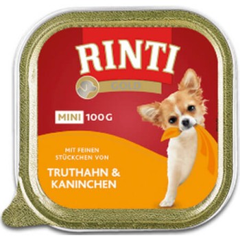 Finnern Rinti Gold πλήρης τροφή για ενήλικους σκύλους μικρόσωμων φυλών με γαλοπούλα & κουνέλι 100gr