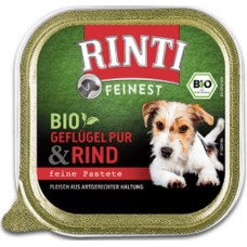 Finnern Rinti feinest Πλήρης τροφή βιολογική χωρίς σιτηρά με καθαρό κρέας πουλερικών & βοδινό 150gr