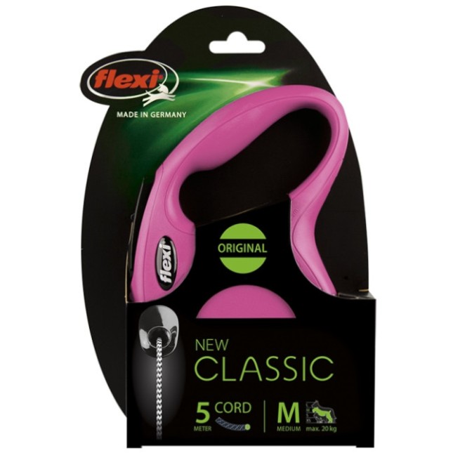 Flexi αυτόματος οδηγός New Classic Cord μήκους 5 μέτρα για σκυλιά από 12 ως 20 κιλά