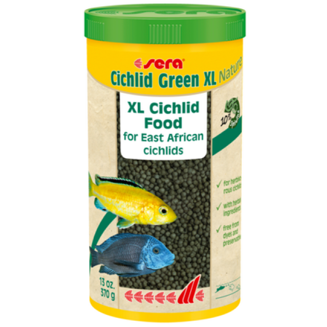 Sera cichlid green Xl 1000ml,βασική τροφή με 10% Spirulina για τις μεγαλύτερες φυτοφάγες κιχλίδες Sera cichlid green Xl 1000ml,βασική τροφή με 10% Spirulina για τις μεγαλύτερες φυτοφάγες κιχλίδες
