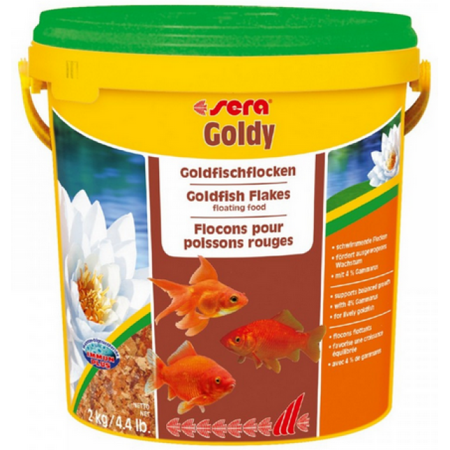 Sera Goldy Nature, τροφή ενίσχυσης χρώματος για χρυσόψαρα σε νιφάδες με 10% σπιρουλίνα. Sera Goldy Nature, τροφή ενίσχυσης χρώματος για χρυσόψαρα σε νιφάδες με 10% σπιρουλίνα.