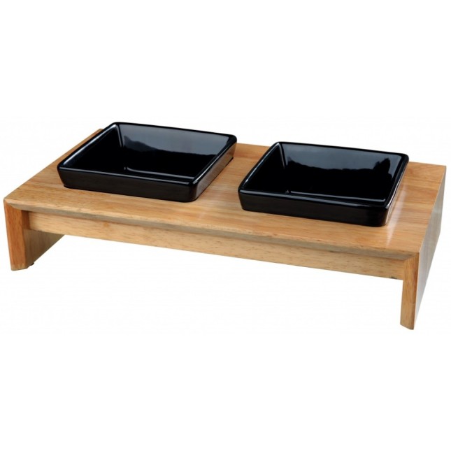 Trixie σετ πιάτων κεραμ/ξύλινο 2x0.4lt 36x19x7cm Trixie σετ πιάτων κεραμ/ξύλινο 2x0.4lt 36x19x7cm