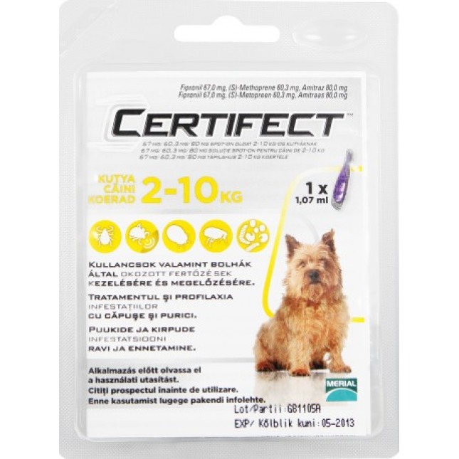 MERIAL CERTIFECT DOG 2-10kg S 1 PIPETA MERIAL CERTIFECT DOG 2-10kg S 1 PIPETA