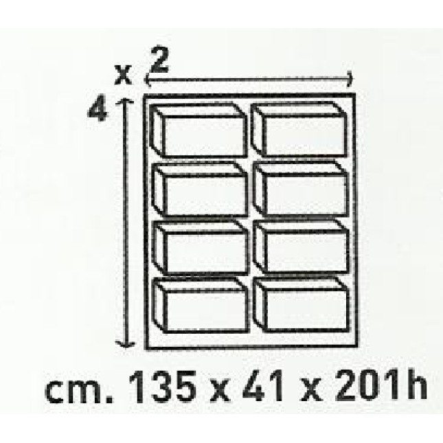 STRUTTURA CON SISTEMA CARTA 2X4 - 201 CM