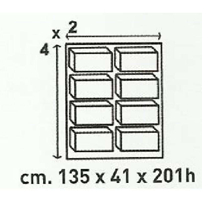 STRUTTURA CON SISTEMA CARTA 2X4 - 201 CM