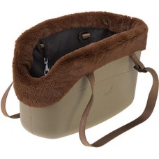 Ferplast μαλακή και άνετη τσάντα μεταφοράς για μικρά σκυλιά with-me winter καφέ