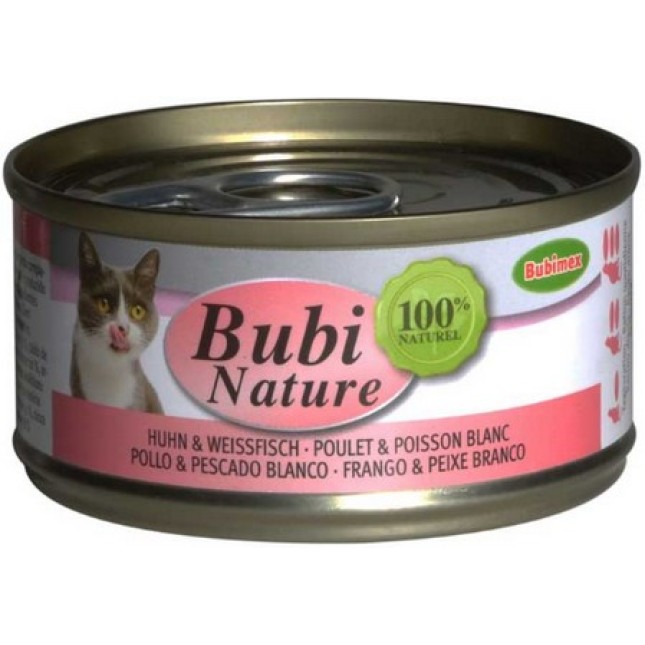 Bubimex Bubi Nature κονσέρβα με κοτόπουλο & λευκό ψάρι χωρίς βαφές και συντηρητικά 70gr Bubimex Bubi Nature κονσέρβα με κοτόπουλο & λευκό ψάρι χωρίς βαφές και συντηρητικά 70gr