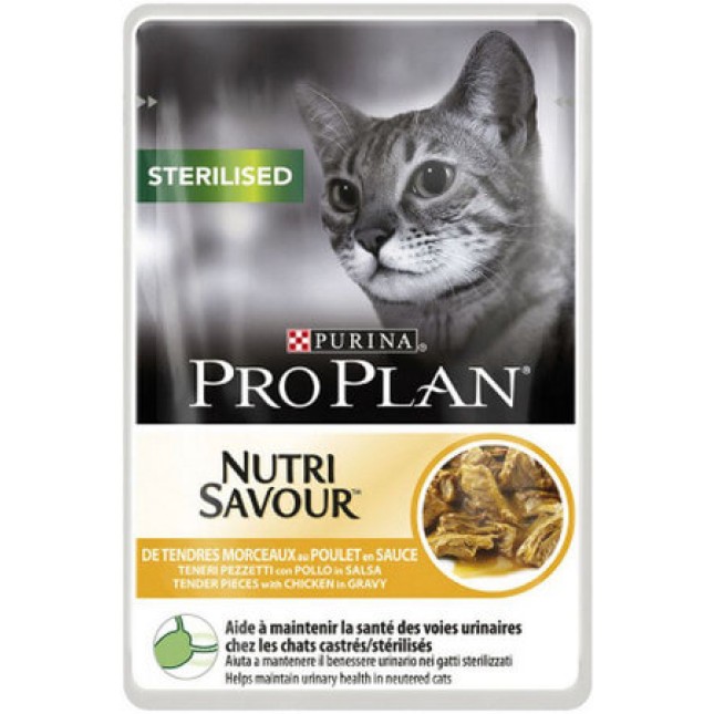 Purina Pro Plan πλήρης τροφή για στειρωμένες γάτες με κοτόπουλο σε σάλτσα 85gr